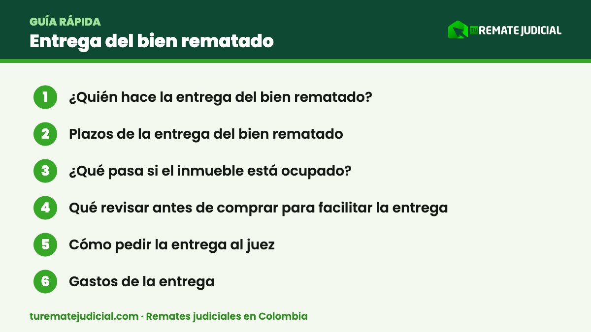 Infografía: entrega del bien rematado – resumen