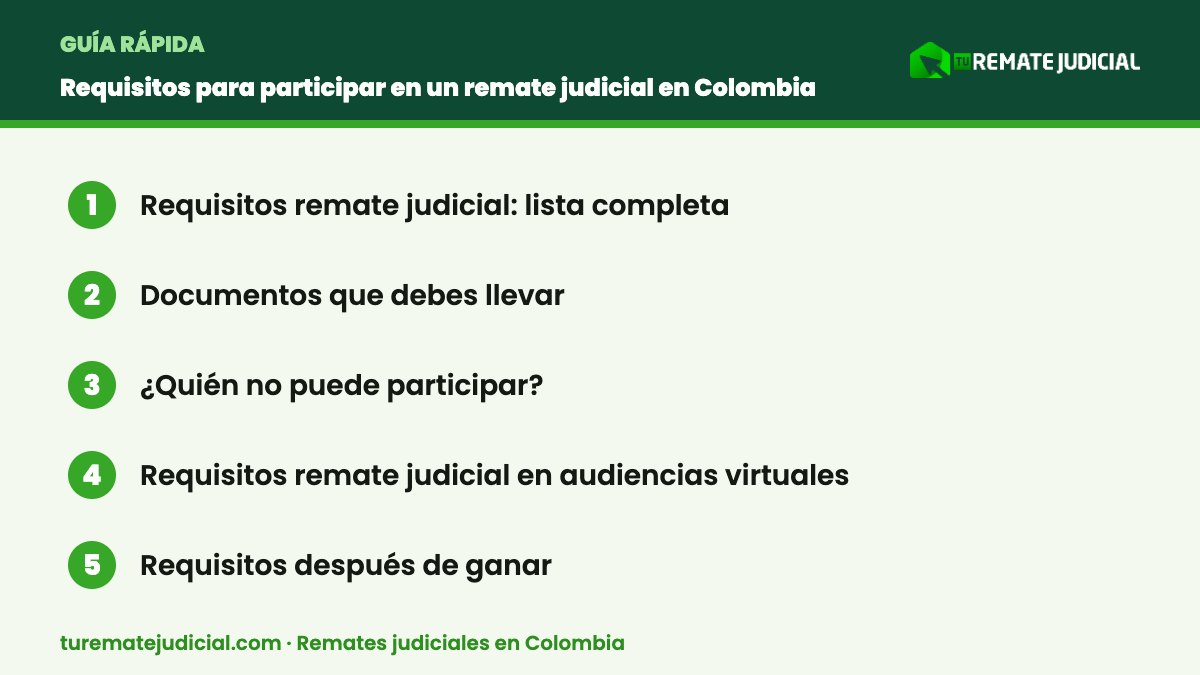Infografía: requisitos remate judicial – resumen