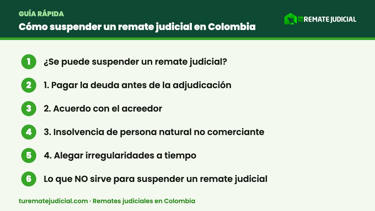 Infografía: suspender un remate judicial – resumen